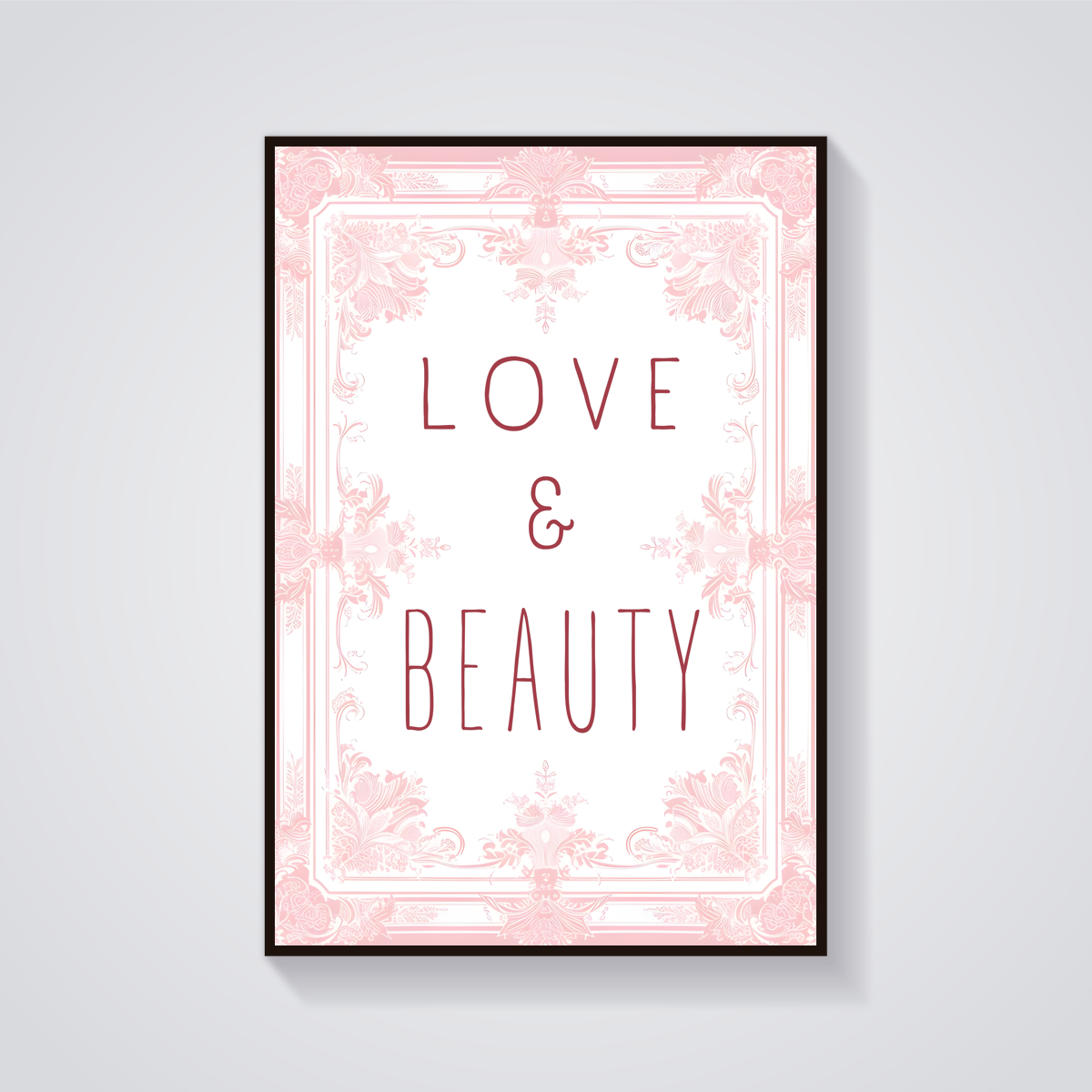 Love & Beauty Floral Poster — vista frontale
