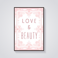 Love & Beauty Floral Poster — vista frontale