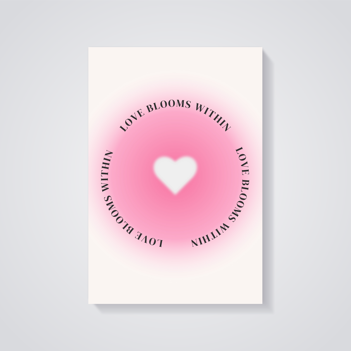 Love Blooms Heart Poster — vista posteriore