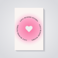Love Blooms Heart Poster — vista posteriore