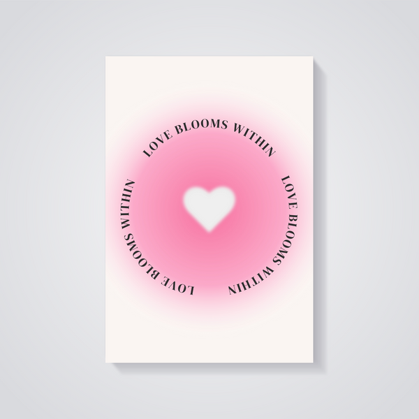 Love Blooms Heart Poster