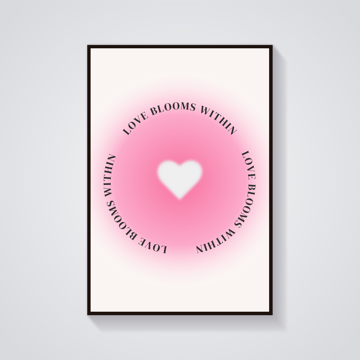 Love Blooms Heart Poster — vista frontale