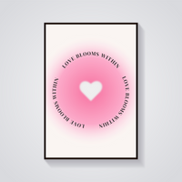 Love Blooms Heart Poster — vista frontale