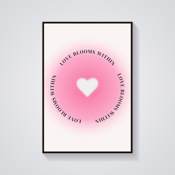 Love Blooms Heart Poster — vista frontale
