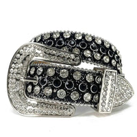 Luxury Rhinestone Y2K Faux Leather Belt — dettaglio del tessuto