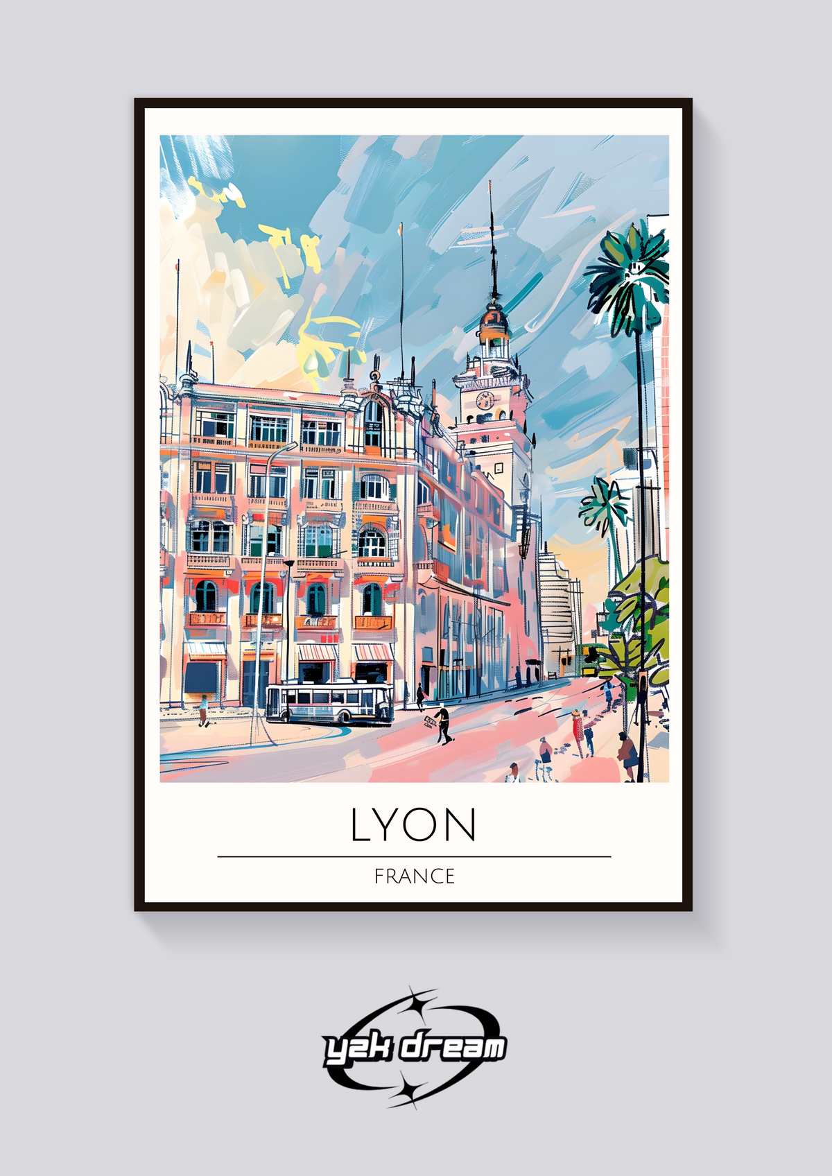 Lyon Clock Tower Poster — vista posteriore