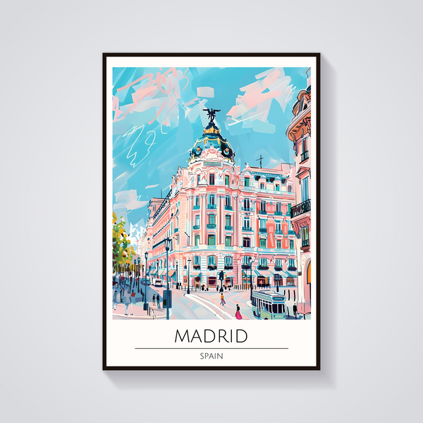 Madrid Metropolis Building Poster — vista frontale