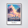 Manila Skyline Vintage Poster