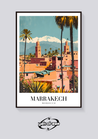Marrakech Towers Vintage Poster — vista posteriore