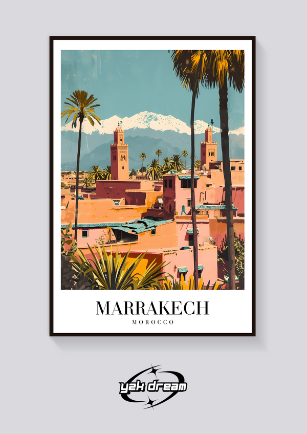 Marrakech Towers Vintage Poster