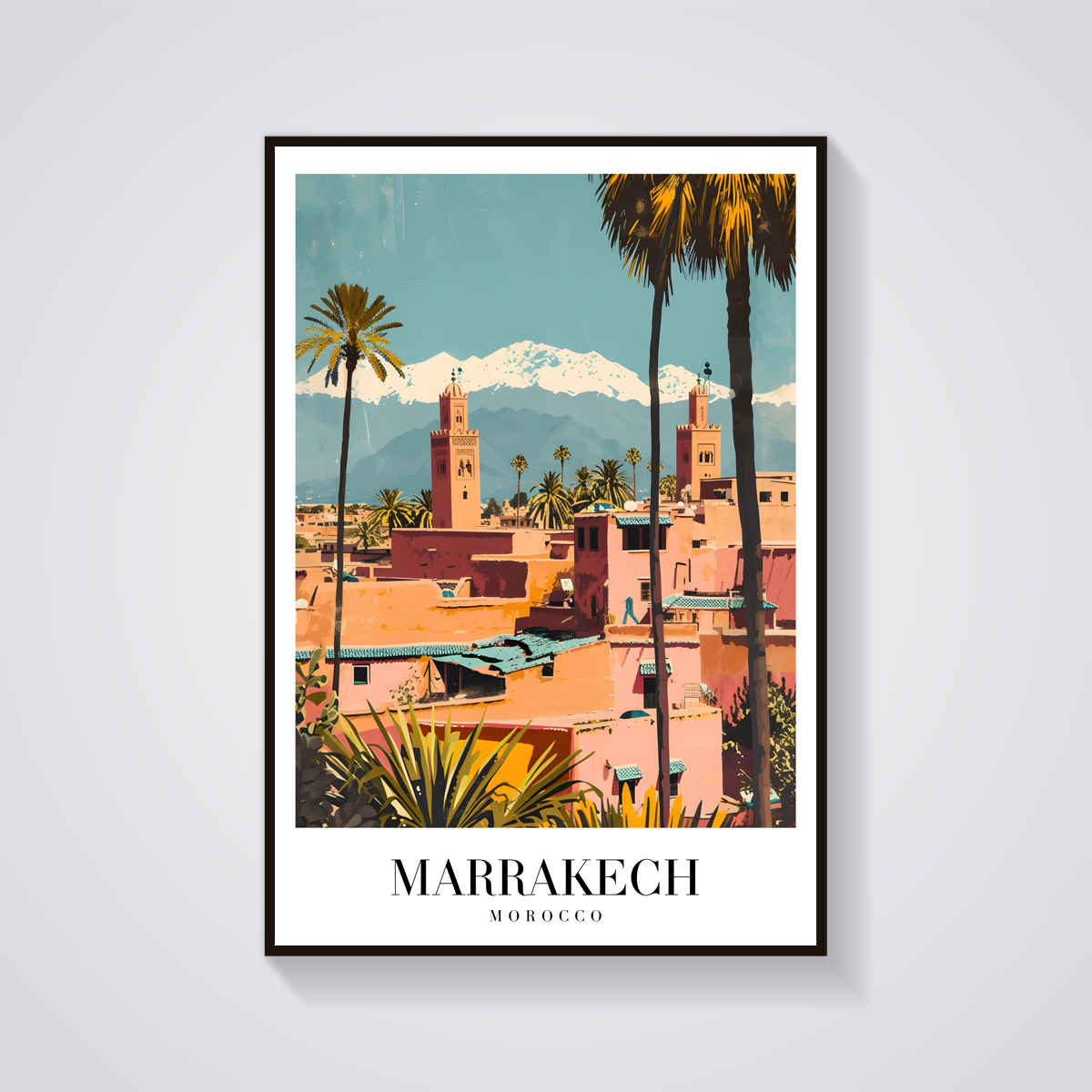 Marrakech Towers Vintage Poster — vista frontale