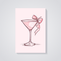 Martini with Pink Bow Poster — vista posteriore