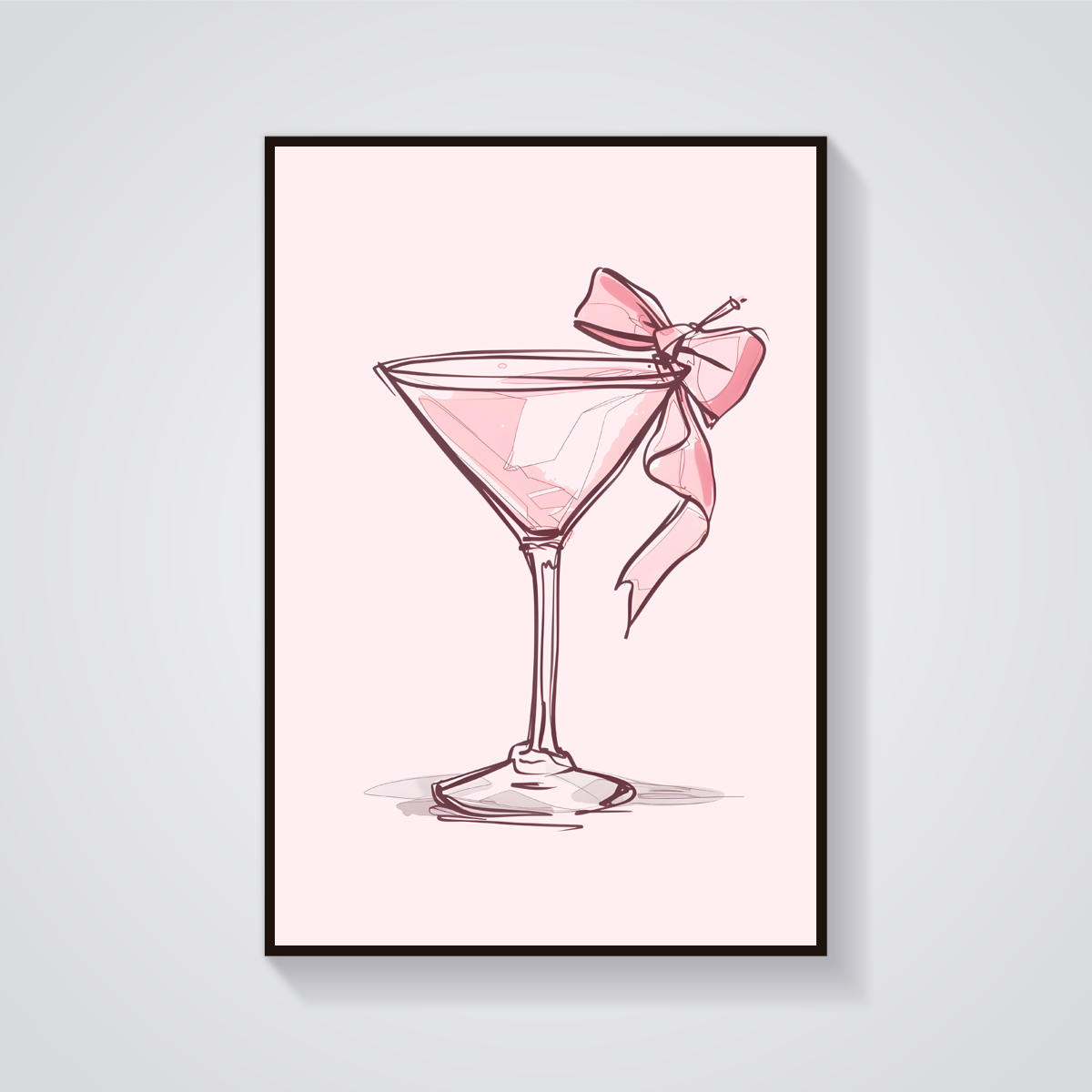 Martini with Pink Bow Poster — vista frontale