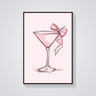 Martini with Pink Bow Poster