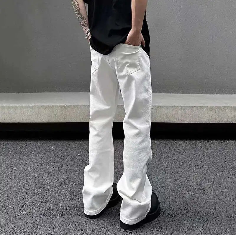 Mens Y2K American Style Micro Flared Denim Jeans — dettaglio della stampa