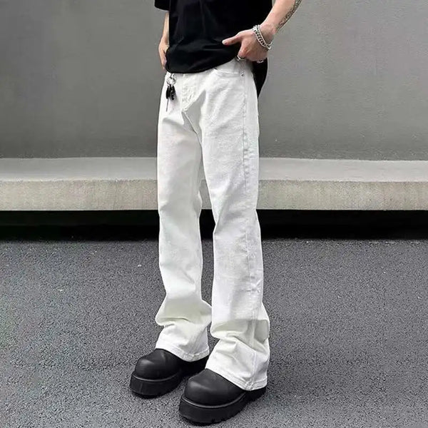 Mens Y2K American Style Micro Flared Denim Jeans