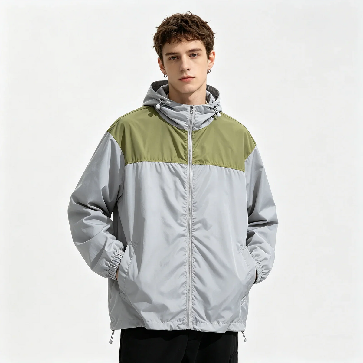 Mens Y2K Lightweight Windbreaker Jacket — vista laterale