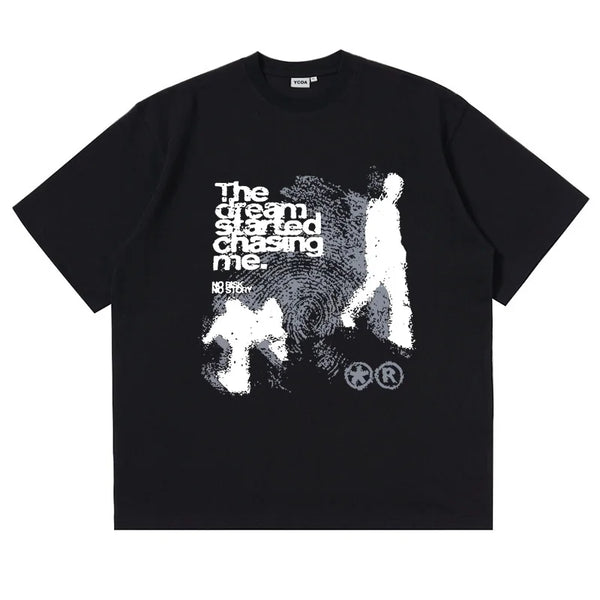 Mens Y2K "The Dream Is Chasing Me" Graphic T Shirt