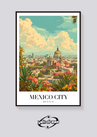 Mexico City Cathedral Vintage Poster — vista posteriore