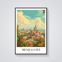 Mexico City Cathedral Vintage Poster — vista frontale