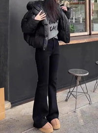 Minimalist Low Waist Y2K Flared Jeans — vista posteriore