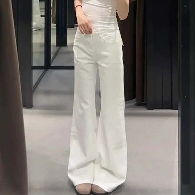 Minimalist Low Waist Y2K Flared Jeans — vista frontale