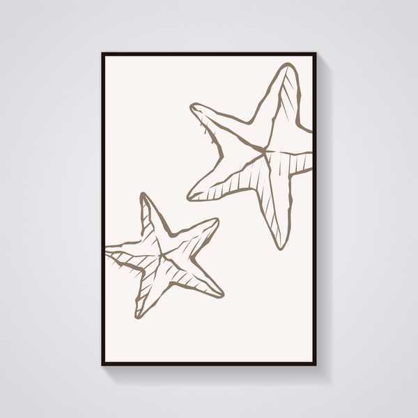 Minimalist Starfish Poster — vista frontale