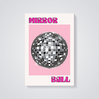 Mirror Ball Pink Poster — vista posteriore