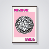 Mirror Ball Pink Poster — vista frontale