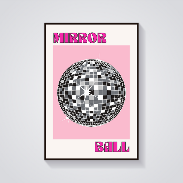 Mirror Ball Pink Poster — vista frontale