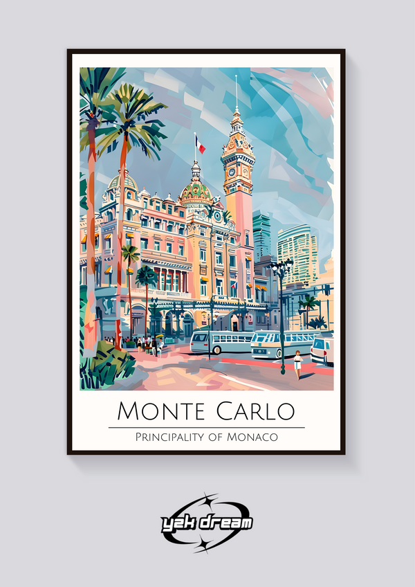 Monte Carlo Casino Retro Poster