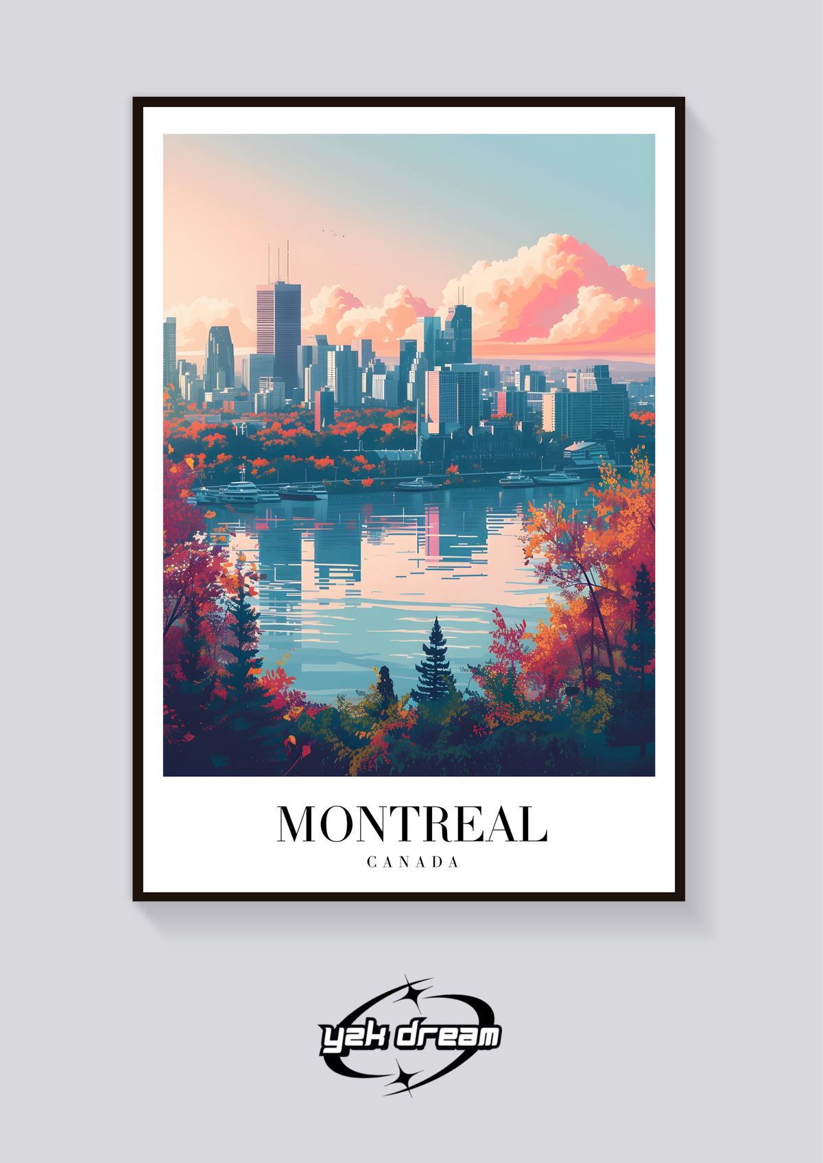 Montreal Autumn Vintage Poster — vista posteriore