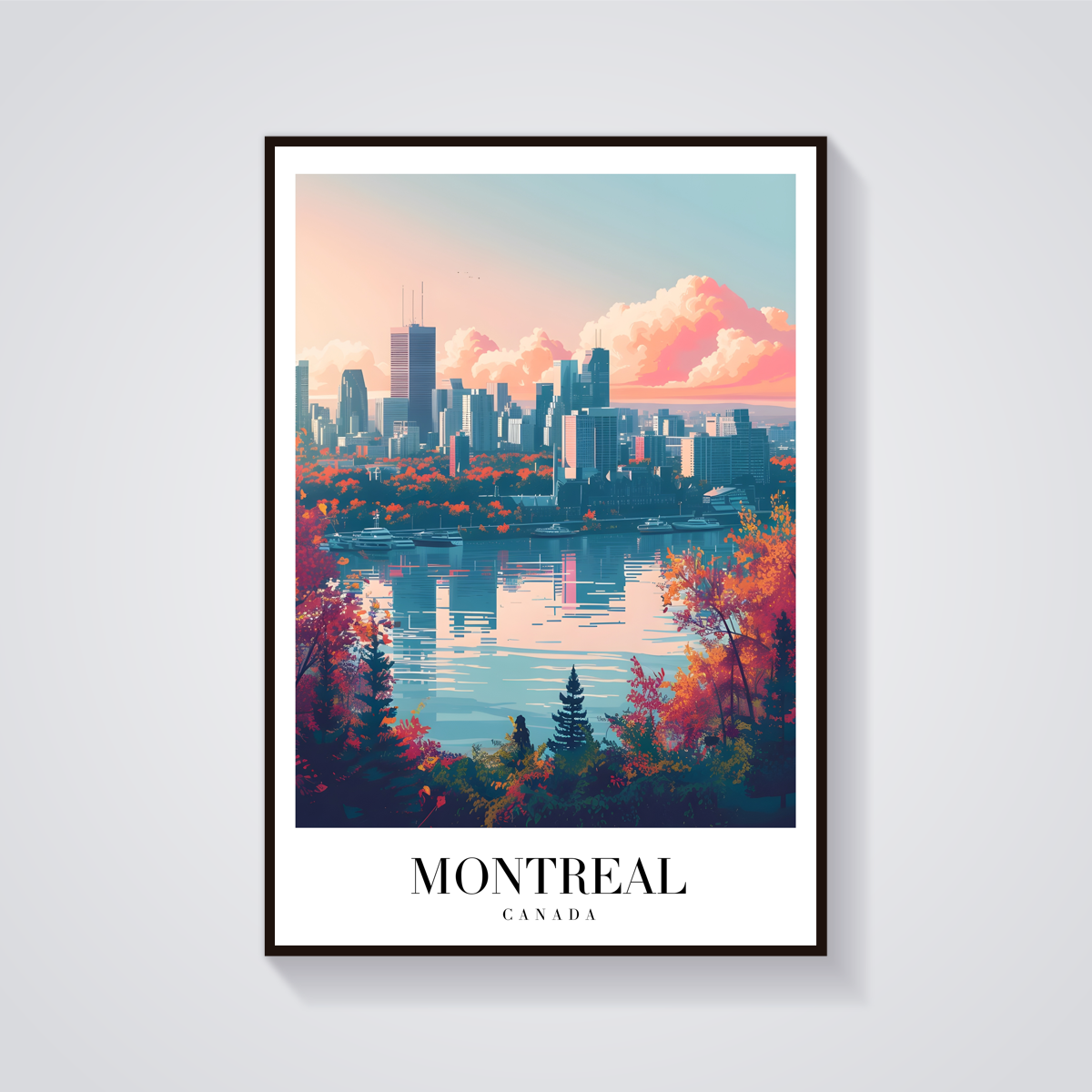 Montreal Autumn Vintage Poster — vista frontale