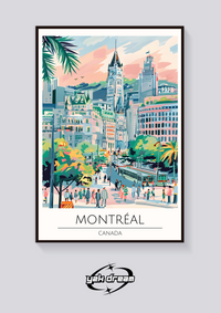 Montreal Skyline Art Deco Poster — vista posteriore