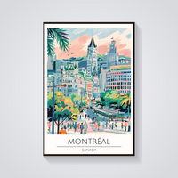 Montreal Skyline Art Deco Poster — vista frontale