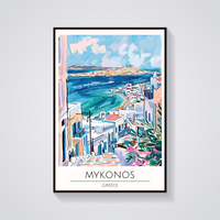 Mykonos Townscape Poster — vista frontale