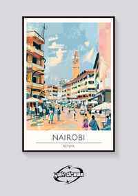 Nairobi Street Scene Poster — vista posteriore
