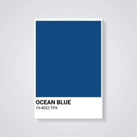 Ocean Blue Color Poster — vista posteriore