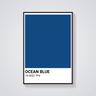 Ocean Blue Color Poster