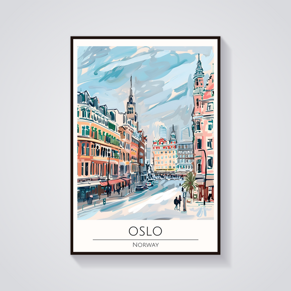 Oslo Cityscape Poster — vista frontale