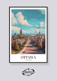 Ottawa Parliament Vintage Poster — vista posteriore