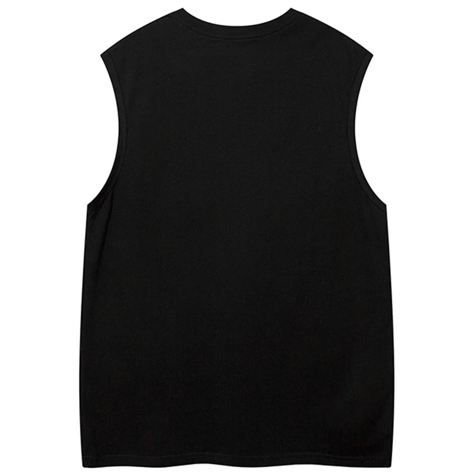 Oversized Star Patchwork Y2K Tank Top — in alternativa