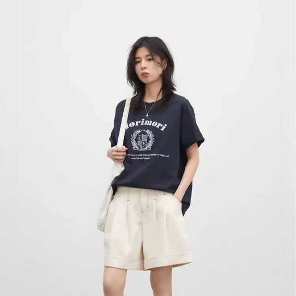 Oversized Y2K Coat Of Arms Womens Graphic T Shirt — vista frontale