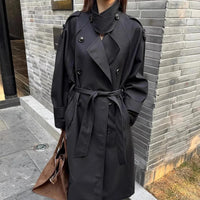 Oversized Y2K Double Breasted Long Trench Coat — dettaglio della stampa