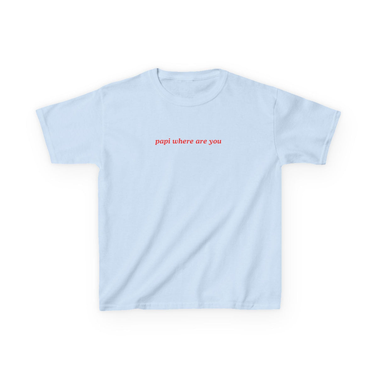 Papi Where Are You Baby Tee — dettaglio della stampa
