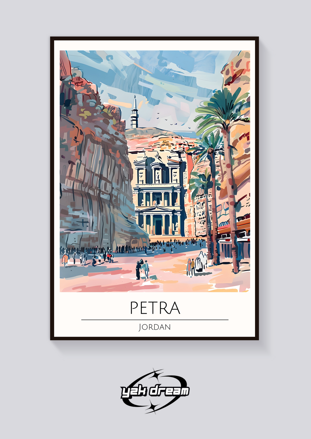 Petra Jordan Travel Poster — vista posteriore