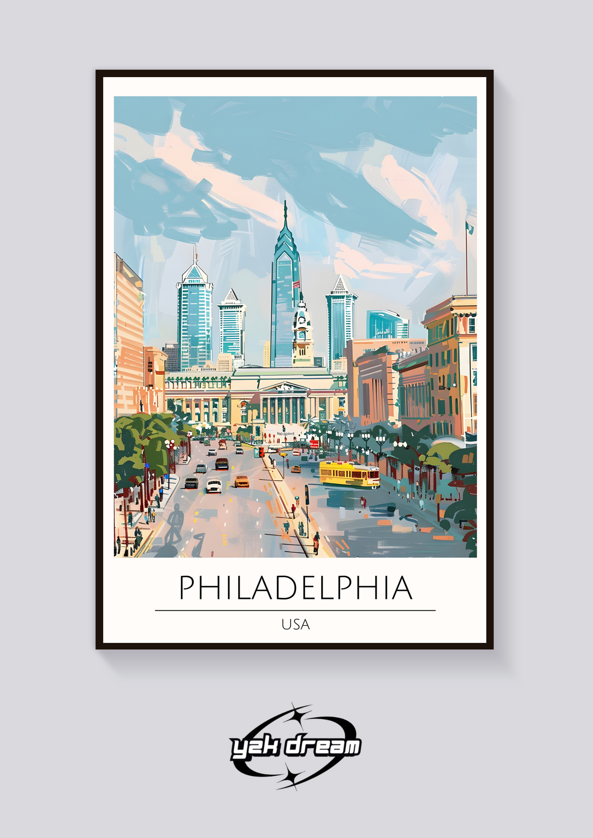 Philadelphia Cityscape Poster — vista posteriore