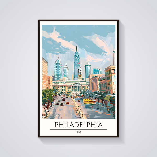 Philadelphia Cityscape Poster — vista frontale