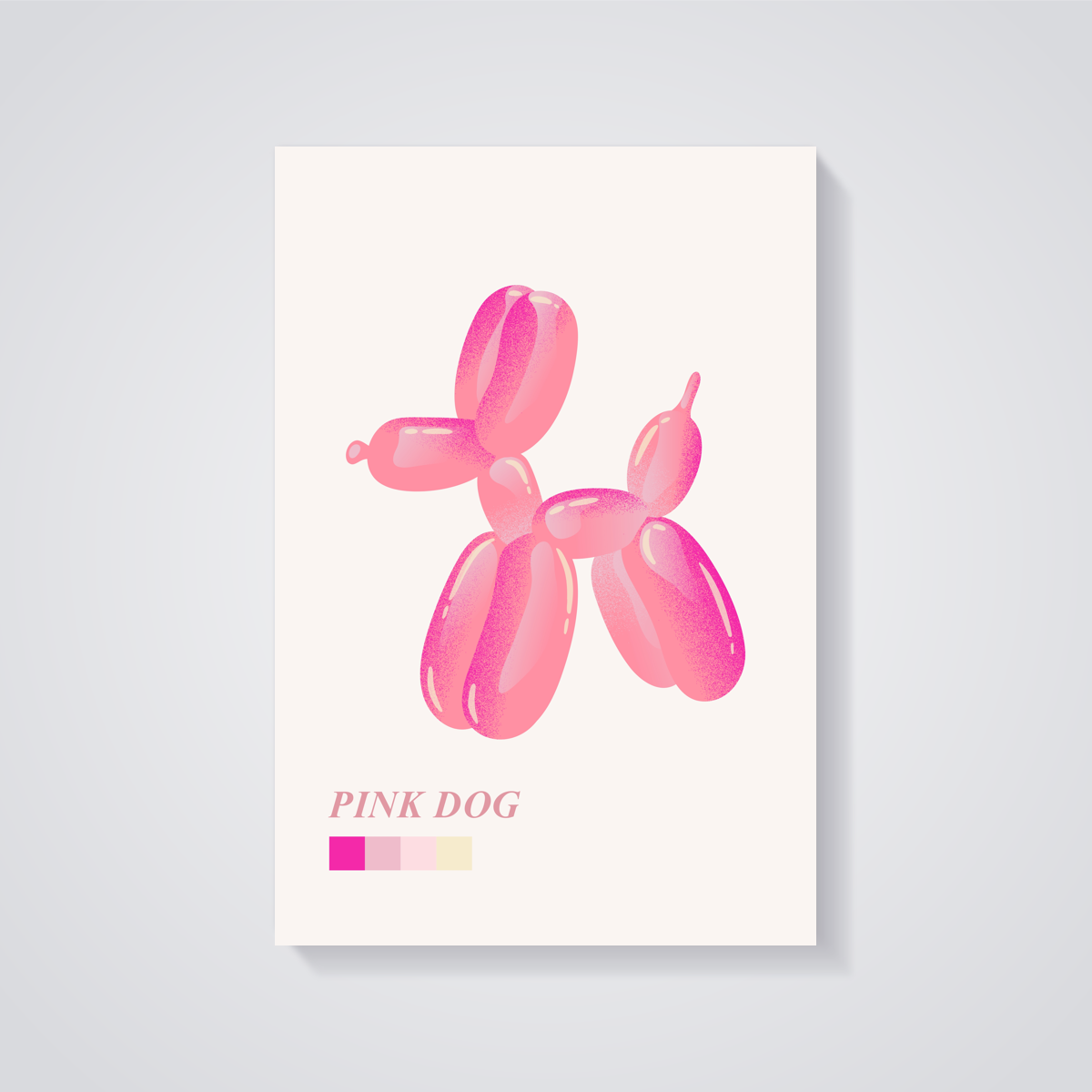 Pink Balloon Dog Poster — vista posteriore