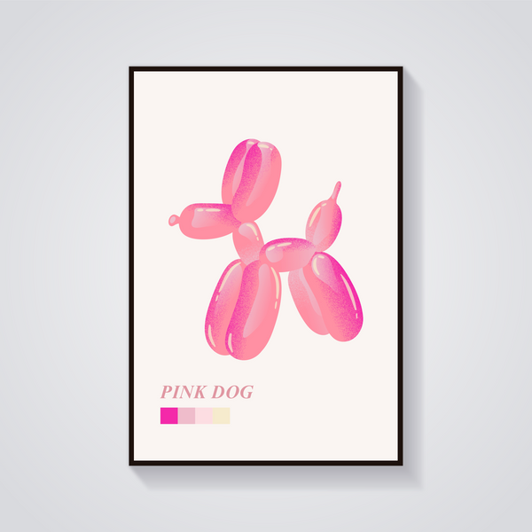 Pink Balloon Dog Poster — vista frontale